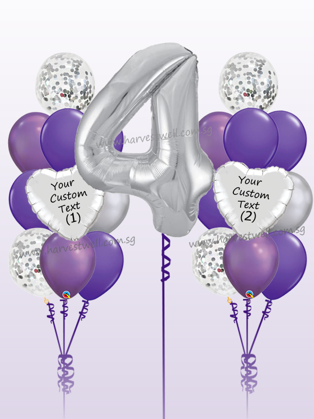Personalised Purple Kiss Megaloon Balloon Bundle Set